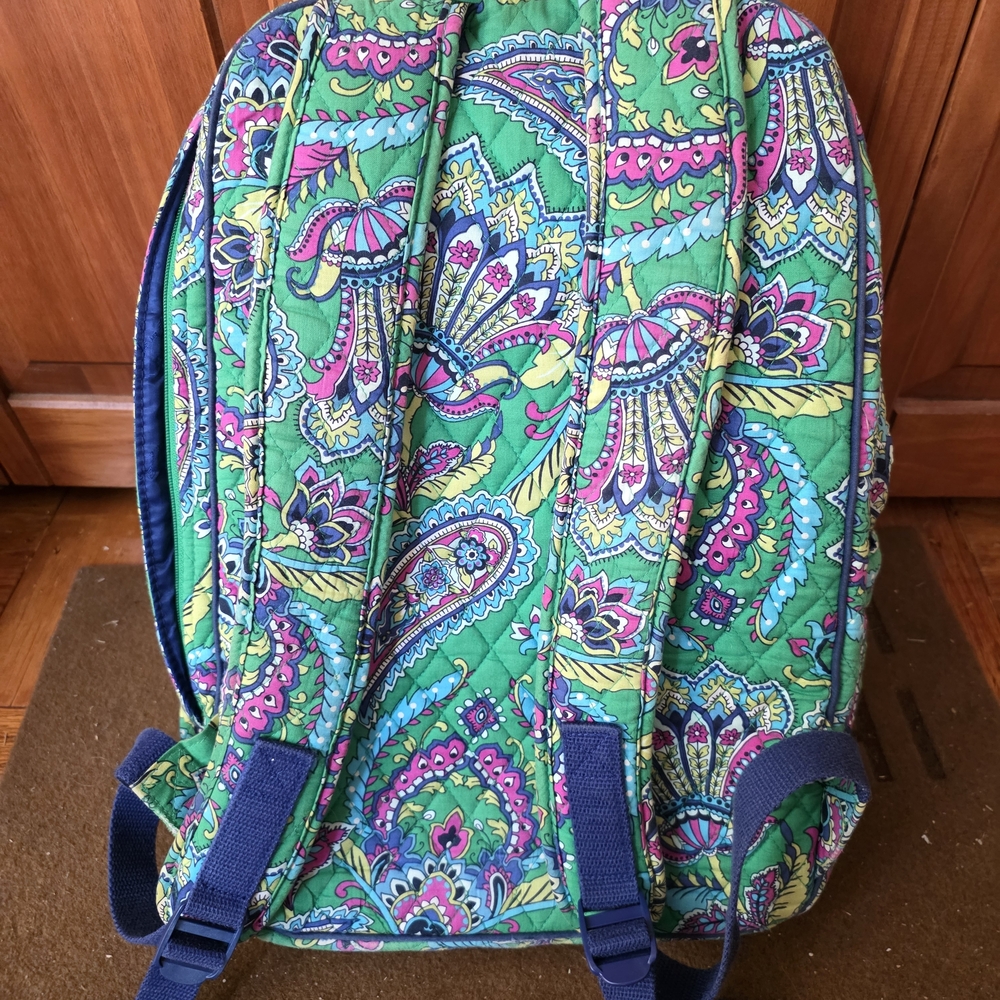Vera Bradley Emerald Paisley Backpack - Picture 2 of 3